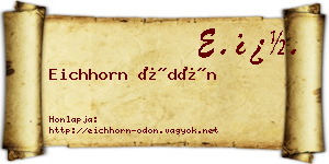 Eichhorn Ödön névjegykártya